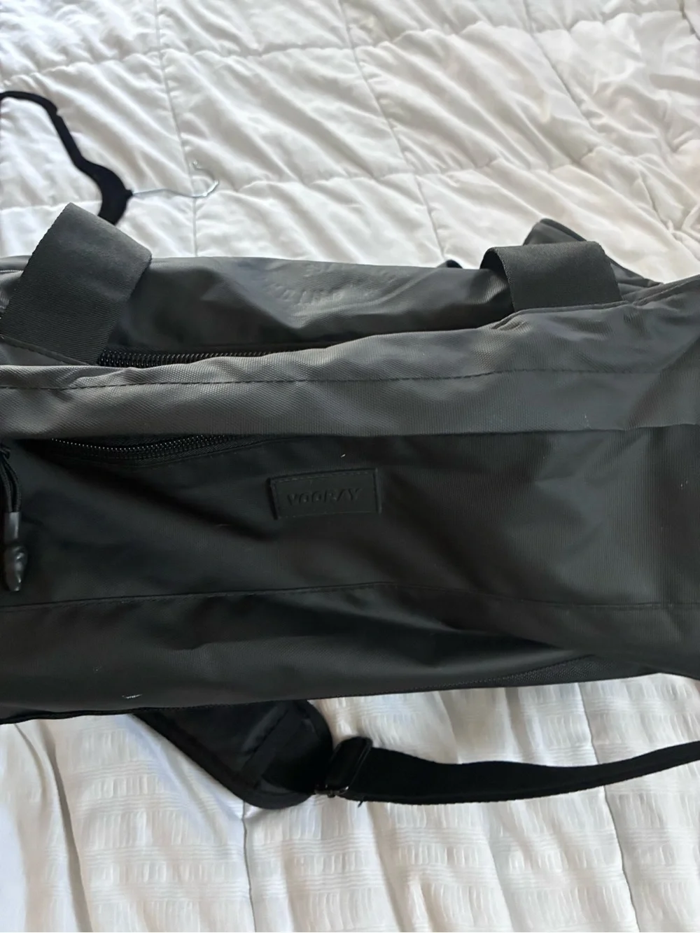 VOORAY boost Black Travel Duffel Bag  Removable Shoulder Strap shoe gym zipper